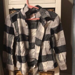 Black and White Jean Jacket with Bold Stripes